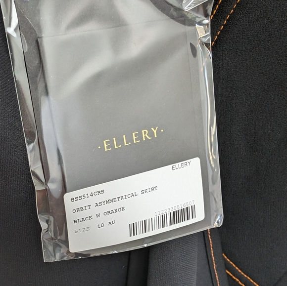 NWT Ellery Orbit Asymmetrical Black Midi Skirt, size US 6 - Picture 5 of 5